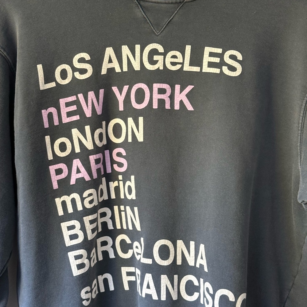 Anine Bing City Sweatshirt  - Black with Pink and White Text